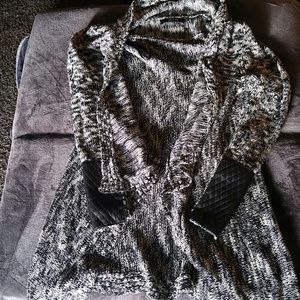 Ark & Co. Waterfall Cardigan faux leather