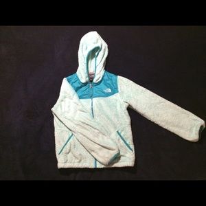 Girls Mint Green North Face OSO hoodie