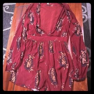 Ecote long sleeve romper- urban outfitters