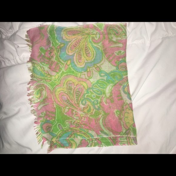 Lilly pulitzer chin chin silk / cashmere scarf