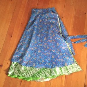 Silk Indian Hippie Wrap Circle Skirt