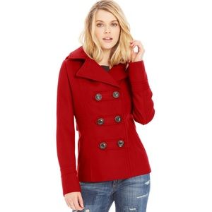 American Rag Red Double Breasted Peacoat with Hood