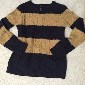 Striped Black and Tan Sweater