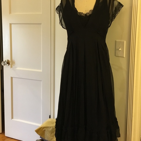 Y London LF Black 2 piece chiffon dress
