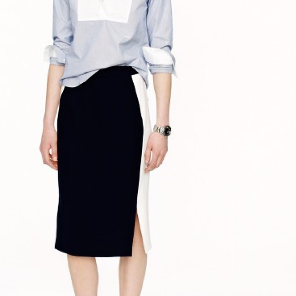 J. Crew Dresses & Skirts - J. Crew Navy/white color block pencil skirt