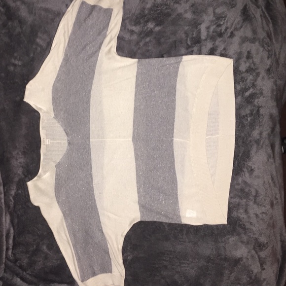 Sparkly gray and cream light sweater from the Loft
