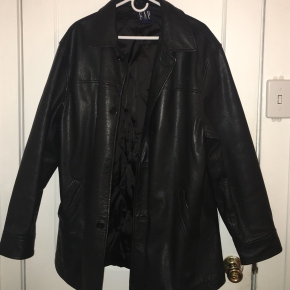 Men's GAP black leather coat