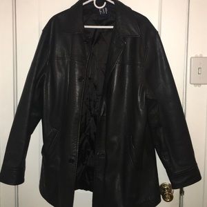 Men's GAP black leather coat
