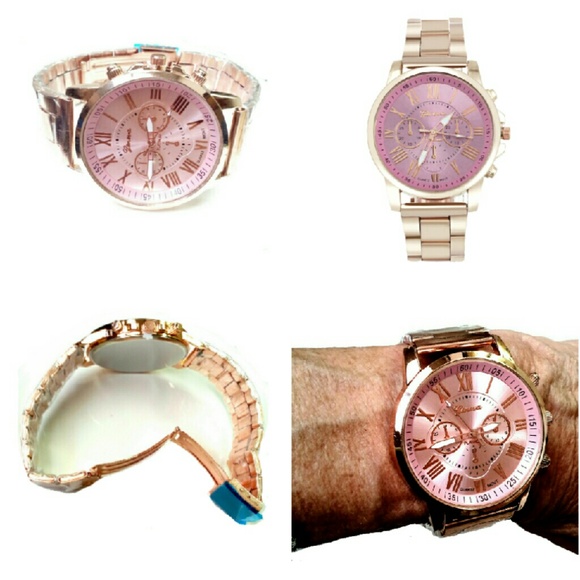 💕GREAT GIFT!💕 GENEVA  ROSE STAINLESS STEEL WATCH - Picture 2 of 3