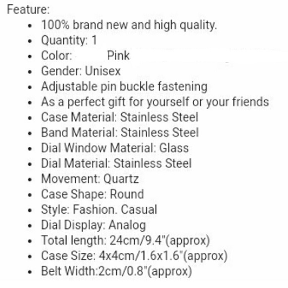 💕GREAT GIFT!💕 GENEVA  ROSE STAINLESS STEEL WATCH - Picture 3 of 3