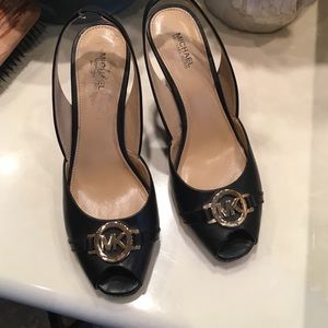 Authentic Black Michael Kors wedges