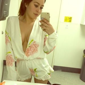 Floral bloom love romper Stone cold fox