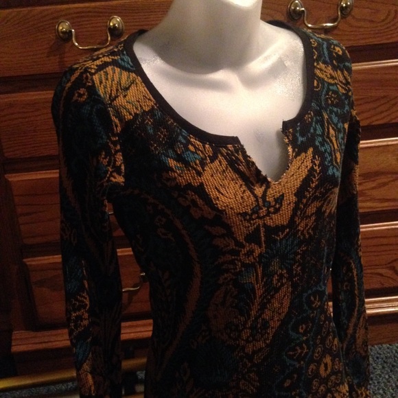 Lucky Thermal Blue/Brown Print Long Sleeve Sz: L - Picture 5 of 6
