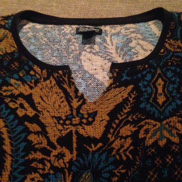 Lucky Thermal Blue/Brown Print Long Sleeve Sz: L - Picture 6 of 6