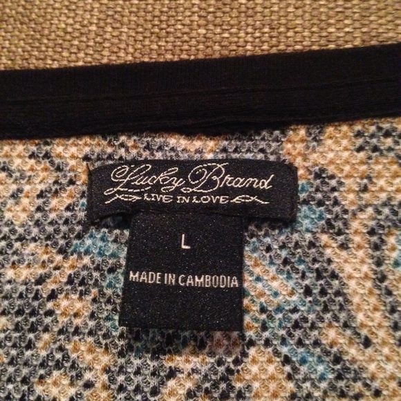 Lucky Thermal Blue/Brown Print Long Sleeve Sz: L - Picture 4 of 6