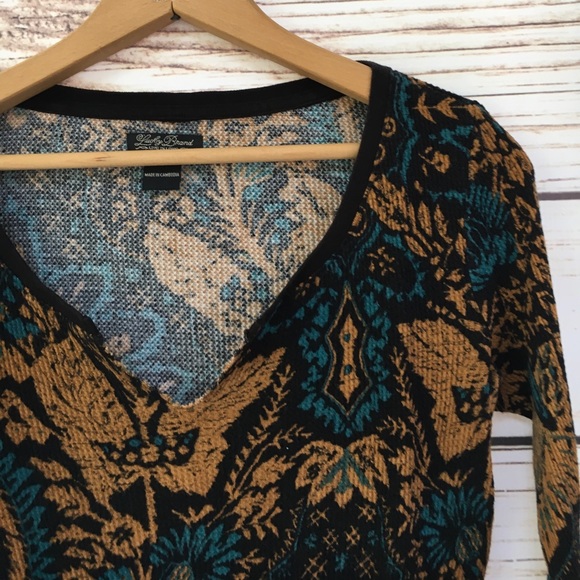 Lucky Thermal Blue/Brown Print Long Sleeve Sz: L - Picture 2 of 6