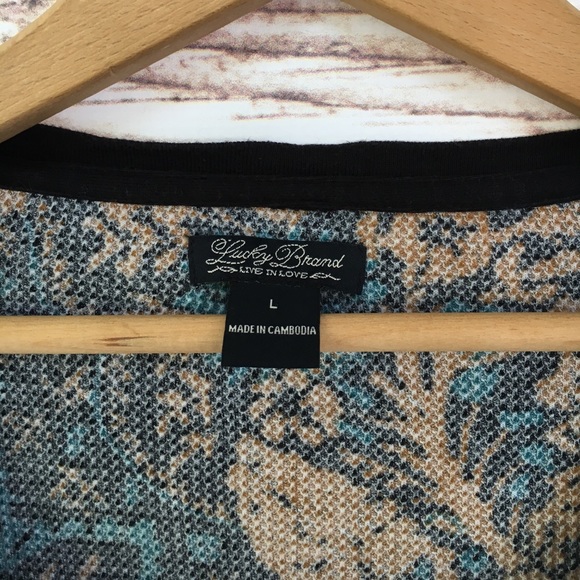 Lucky Thermal Blue/Brown Print Long Sleeve Sz: L - Picture 3 of 6
