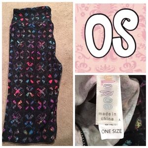 Lularoe black and rainbow leggings NWT OS