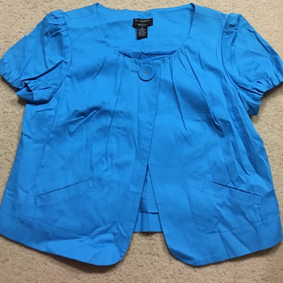 Philosophy crop jacket aqua blue