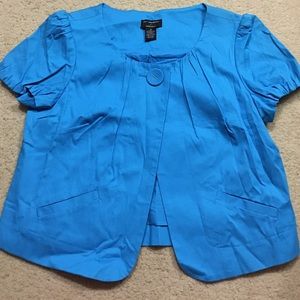 Philosophy crop jacket aqua blue