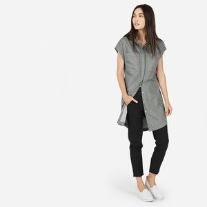 Everlane sleeveless button down shirt dress tunic