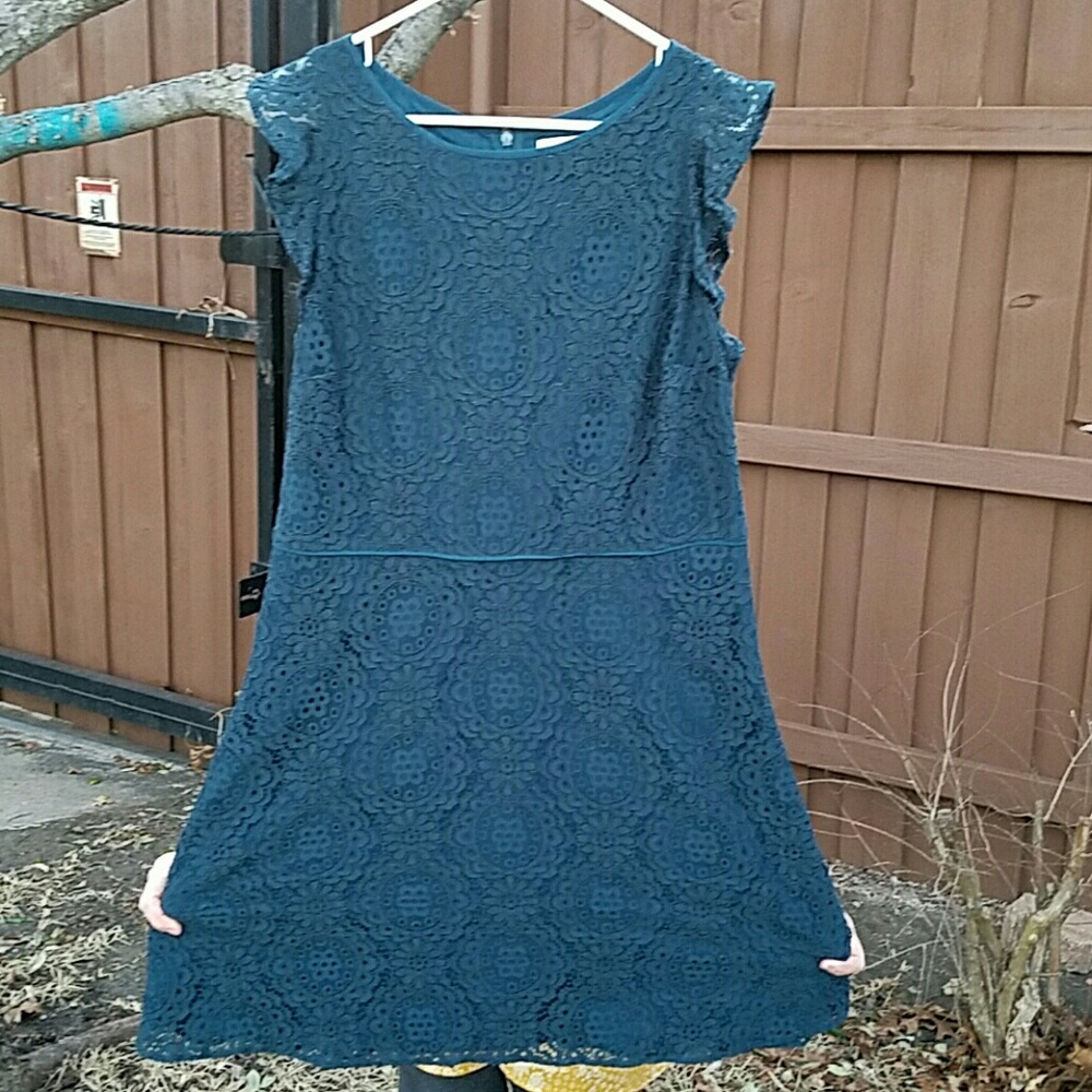 Beautiful Lace Teal Loft Occassion Dress