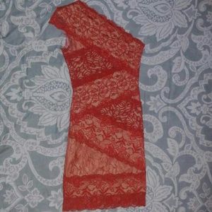 Bebe One Shoulder Lace Dress