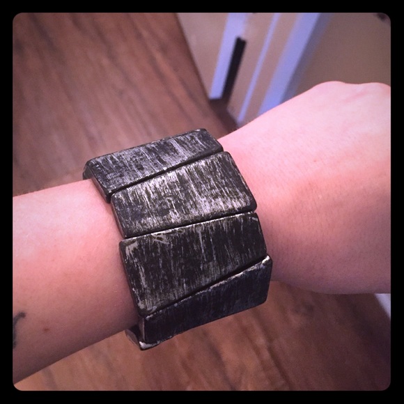 Chunky painted wood bangle