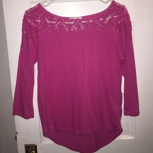 Pink with lace 3/4 length shirt from Aéropostale