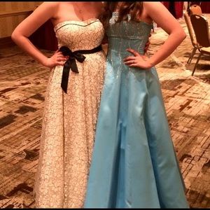 White and Black Prom Dress