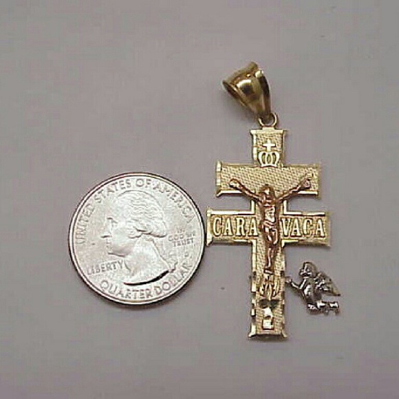 Estate Vintage 14k 3-tone gold huge cross