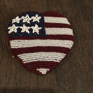Sequined flag coin purse
