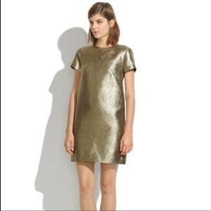 RESERVED Madewell Gold Shimmer T-shirt Dress