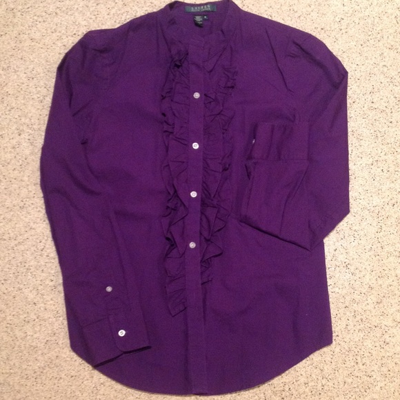 Lauren Ralph Lauren Ruffle Front Top - Picture 5 of 5