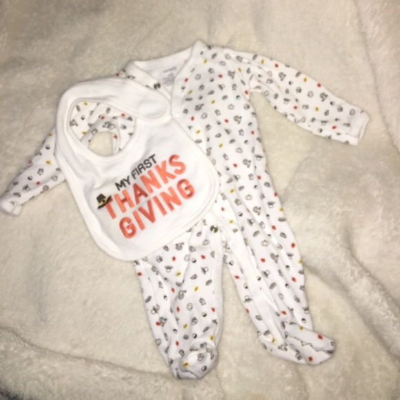 Thanksgiving onesie and bib - Picture 1 of 1