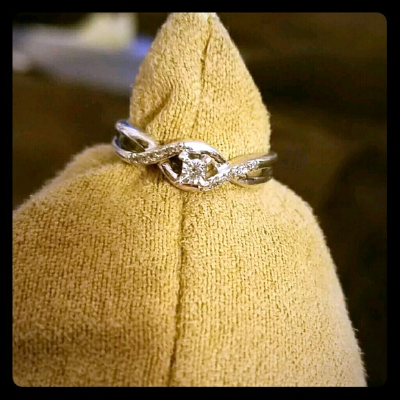 Sterling silver engagement ring.