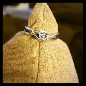 Sterling silver engagement ring.