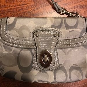 Silver coach wristlet
