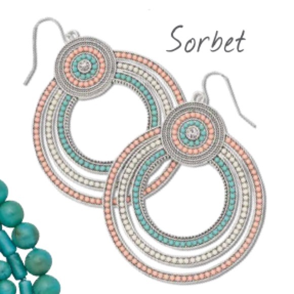 Premier SORBET antique silverplated hoop earrings