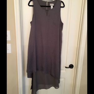 Grey Asymmetrical Sleeveless Dress
