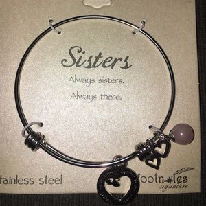 Silver sisters charm bracelet