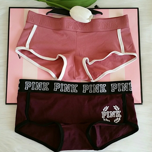 PINK Victoria's Secret Other - 2 Nwt Beautiful Pink Vs Logo Boyshort Size M