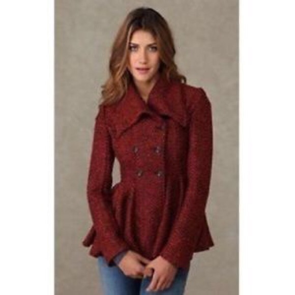 Free People Jackets & Blazers - Free People Tweed Peplum Coat size small