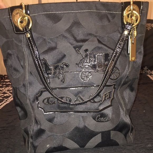 Black Canvas Coach Purse