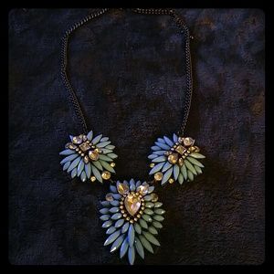 Faux turquoise and Crystal necklace