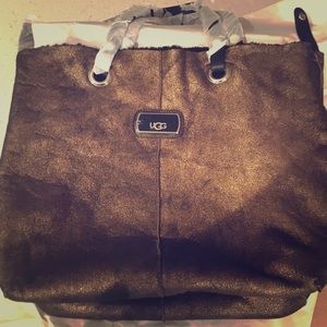 UGG W Jane Shearling Tote Black Gold