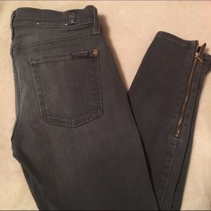 Charcoal grey seven for all man kind skinny jeans