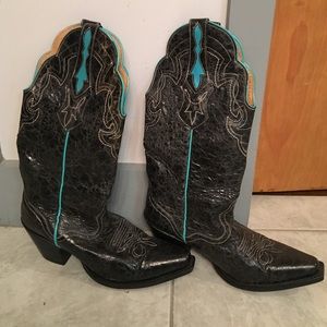 J.B.Dillon 7.5 B black cowboy boots