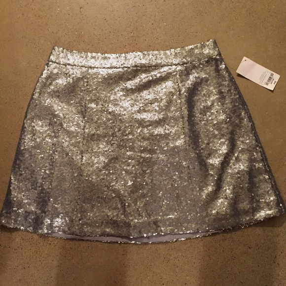 Silver sequin skirt