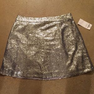 Silver sequin skirt